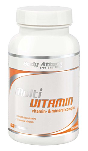 Body Attack Multi Vitamin, 200 Tabletten, 2er Pack (2x 140g), Dose