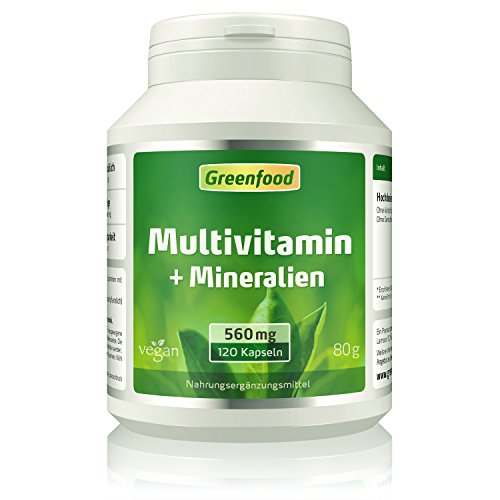 Multivitamin, 560 mg, 120 Kapseln, vegan – 100% Tagesbedarf an Vitaminen, Mineralien und Spurenelementen. Sehr hohe Bioverfügbarkeit!