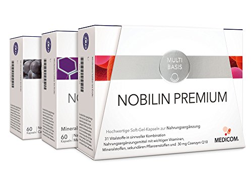 NOBILIN PREMIUM – 720 Soft-Gel-Kapseln: Nobilin Q10 Multivitamin, Nobilin Mineral Plus, Nobilin Lyco