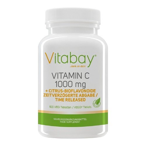 Vitamin C 1000 mg + Bioflavonoide – Time Released – 100 Vegane Tabletten