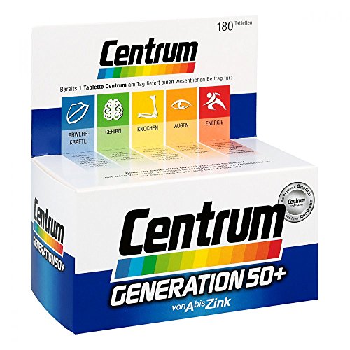 Centrum Gen.50+ A-Zink + FloraGlo Lutein Caplette, 180 St